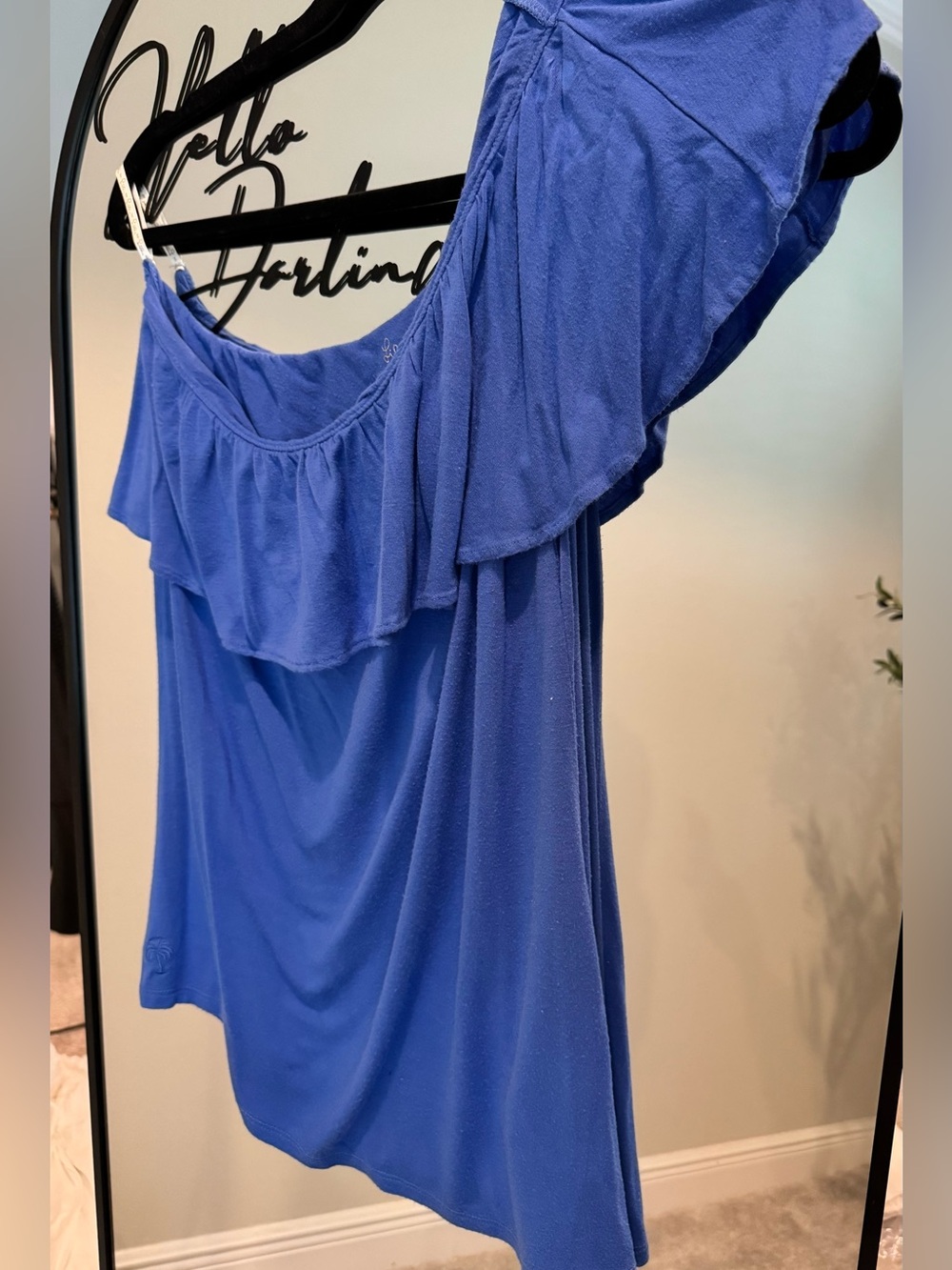 Lilly Pulitzer Blue Ruffle Off-Shoulder Women’s Top